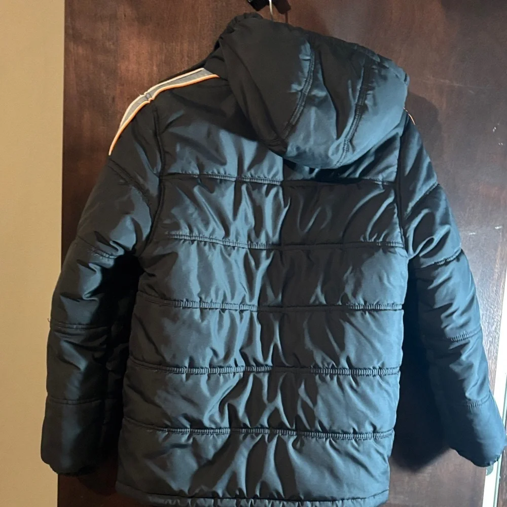 London Fog Puffer Jacket Black Lined Fleece Size 14-16